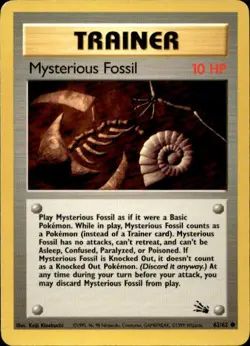 Pokemon Mysterious Fossil Fossil 62/62 Light Play LP+ or Better - Image 1