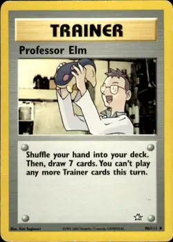 Pokemon Professor Elm Neo Genesis 096/111 Light Play LP+ or Better - Image 1