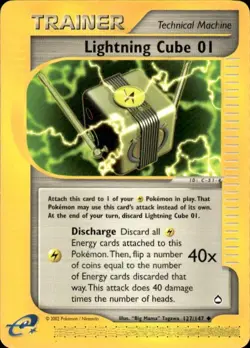 Pokemon Lightning Cube 01 Aquapolis 127/147 Light Play LP+ or Better - Image 1