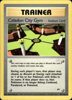 Pokemon Celadon City Gym Gym Heroes 107/132 Light Play LP+ or Better - Image 1