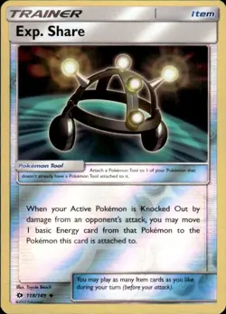 Pokemon Reverse Holo Exp. Share SM Base Set 118/149 Light Play LP+ or Better - Image 1