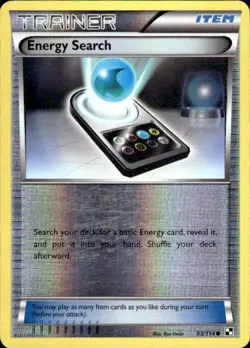 Pokemon Reverse Holo Energy Search Black and White 93/114 LP+ or Better - Image 1