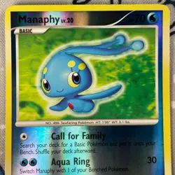 Manaphy 9/130 Reverse Holo Rare Diamond & Pearl Base Set Pokemon Card 2007 LP/NM - Image 2