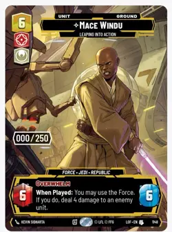 Mace Windu Leaping Into Action Card Game Unit 143/250 - Image 1