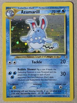Pokemon TCG Azumarill Neo Genesis 2 Holo Unlimited Rare Card - Image 1