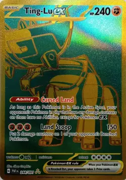 244/091 TING-LU EX HYPER RARE PALDEAN FATES POKEMON CARD - Image 1