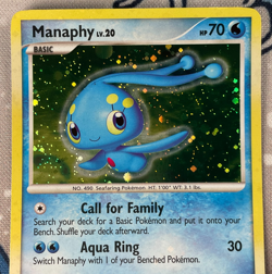 Manaphy 9/130 Holo Rare Diamond & Pearl Base Set Pokemon Card 2007 LP - Image 2