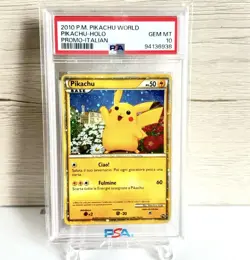 PSA10 2010 Pikachu World Italy Promo Pokemon Card Japanese - Image 1