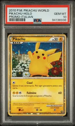 PSA10 2010 Pikachu World Italy Promo Pokemon Card Japanese - Image 3
