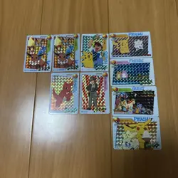 Lot of 9 Vintage CCG Pokemon Carddass Anime Collection Card Prism Holo G55777 - Image 1