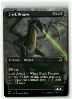 Black Dragon Borderless - Adventures in Forgotten Realms MTG NM - Image 1