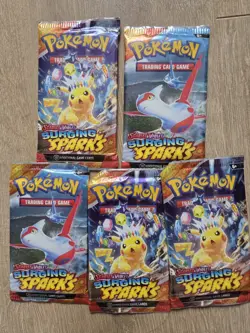 5 x Pokemon S&V - Surging Sparks - Booster Packs All 4 Art Type NEW - Image 1