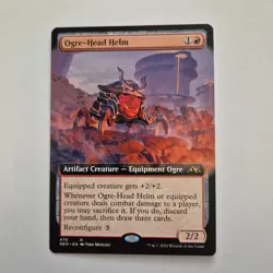 MTG Ogre-Head Helm (Full Art) 387 Kamigawa: Neon Dynasty M/NM Free UK P&P - Image 1