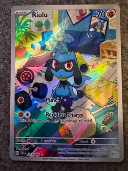 Pokemon Card Riolu 215/198 Scarlet & Violet Base Illustration Rare Near Mint - Image 1