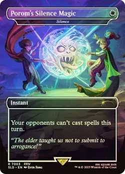 Porom's Silence Magic (Silence) Foil Borderless Final Fantasy Secret Lair NM MTG - Image 1
