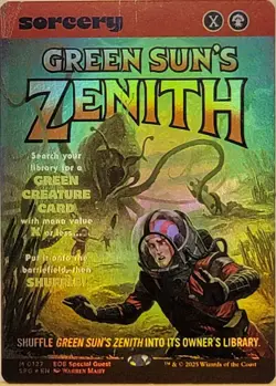 Green Sun's Zenith #127 Borderless FOIL Special Guest Showcase Mtg EoE - Image 1