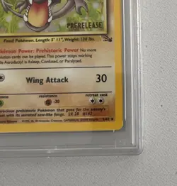 Aerodactyl 1st Edition RARE Prerelease POKEMON Card PSA 7 NM FOSSIL Holo 1/62 - Image 3