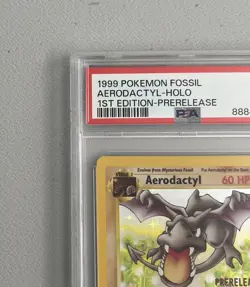 Aerodactyl 1st Edition RARE Prerelease POKEMON Card PSA 7 NM FOSSIL Holo 1/62 - Image 5