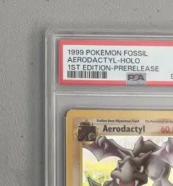 Aerodactyl 1st Edition RARE Prerelease POKEMON Card PSA 7 NM FOSSIL Holo 1/62 - Image 5