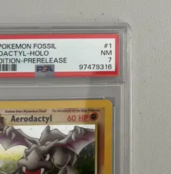 Aerodactyl 1st Edition RARE Prerelease POKEMON Card PSA 7 NM FOSSIL Holo 1/62 - Image 2