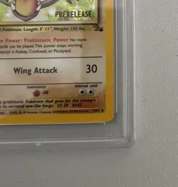 Aerodactyl 1st Edition RARE Prerelease POKEMON Card PSA 7 NM FOSSIL Holo 1/62 - Image 3