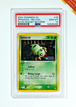 Pokemon PSA 10 Spinarak #78 Reverse Foil EX Team Rocket Returns 2004 English - Image 1