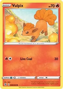 Vulpix Pokemon Fusion Strike TCG Card 028/264 - Image 1
