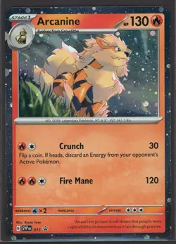 Arcanine SVP011 Black Star Promo Cosmo Holo Pokemon Card - Image 1