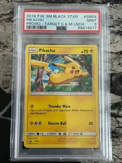 2016 Pokemon Black Star Promo Pikachu Target Sun & Moon Launch PSA 9 MINT - Image 1