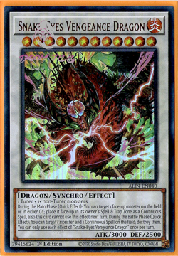 Yugioh! Snake-Eyes Vengeance Dragon ALIN-EN040 (UR) 1st Ed "Snake-Eyes Support" - Image 1