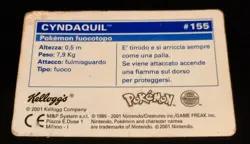 CYNDAQUIL Pokemon fuocotopo # 155 - card lenticolare Kellogg's - Image 3