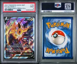 PSA 9 MINT Jolteon V SWSH183 VMAX Premium Collection Promo Full Art Pokemon Card - Image 1