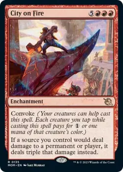 MTG English City on Fire NM Foil March of the Machine - Image 1