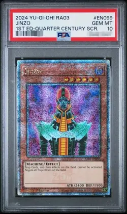 Jinzo Yugioh 2024 RA03-EN099 Quarter Century Secret Rare 1st Edition PSA 10 GEM - Image 1