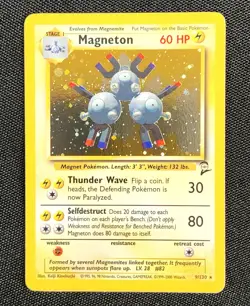 Magneton 9/130 Base Set 2 Unlimited Holo Rare 2000 WOTC Pokemon TCG Card NM - Image 2