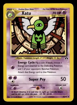 Xatu 52/75 Uncommon Neo Discovery Pokemon Card - 2 - Image 1