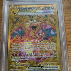PSA 9 MINT Gold Charizard EX 228/197 Obsidian Flames Hyper Rare Pokemon Card - Image 2