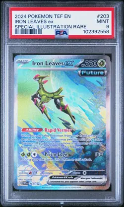PSA 9 IRON LEAVES EX 203 TEMPORAL FORCES SIR POKEMON MINT - Image 1