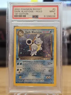 2000 Pokemon Rocket 1st Edition - Dark Blastoise Holo 3/82 PSA 9 MINT - Image 1