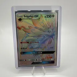 Solgaleo GX - 155/149 - Rainbow Secret Rare - Pokemon Sun Moon Base Set - NM - Image 1