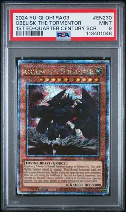 PSA 9 MINT Obelisk the Tormentor RA03-EN230 QCR Quarter Century Yugioh - Image 1