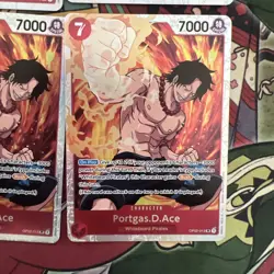 4x Playset One Piece Card Game Portgas.D.Ace OP02-013 SR NM - Image 3