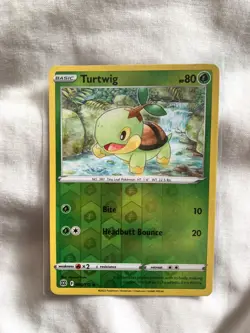 Pokemon TCG Turtwig 006/172 Common Reverse Holo Card Brilliant Stars - Image 1