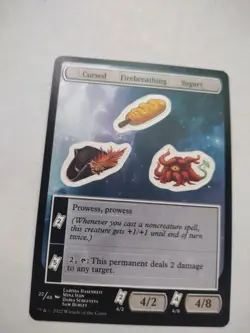 MTG Unfinity Sticker Sheet - Cursed / Firebreathing / Yogurt #022 - Image 1