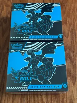 Pokemon Black Bolt Elite Trainer Box X2 ETB 2 Boxes W/Thundurus Promo 18 Packs - Image 1