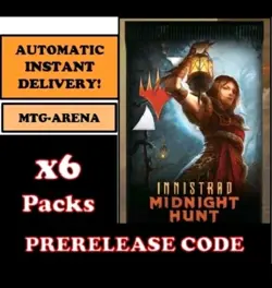MAGIC MTG ARENA CODE CARD INNISTRAD MIDNIGHT HUNT 6 BOOSTERS PACK PRERELEASE MID - Image 1