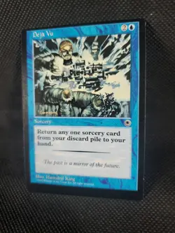 Deja Vu Portal Blue Sorcery NM Error Way Off Center Magic The Gathering MTG - Image 2
