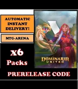 MAGIC MTG ARENA CODE CARD DOMINARIA UNITED 6 BOOSTER PACKS PRERELEASE DMU - Image 1