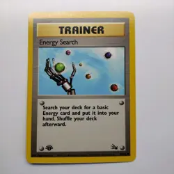 Pokemon Cards: 1st Edition Fossil Common: Energy Search 59/62 NM - Image 1