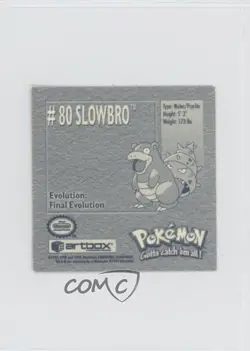 Slowbro Artbox Pokemon Stickers Series 1 #80 1999 12gr - Image 2
